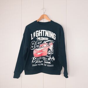 Disney Lightning McQueen Black Crewneck Sweater